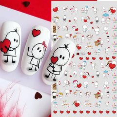 Love Story 3D Nail Stickers: Romantic Valentine's Manicure Kit