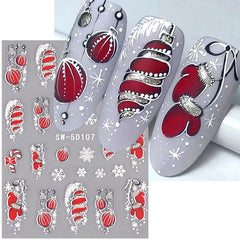 Christmas Nail Stickers Set: Sparkling Winter Wonderland Nail Art Kit for Festive Nails