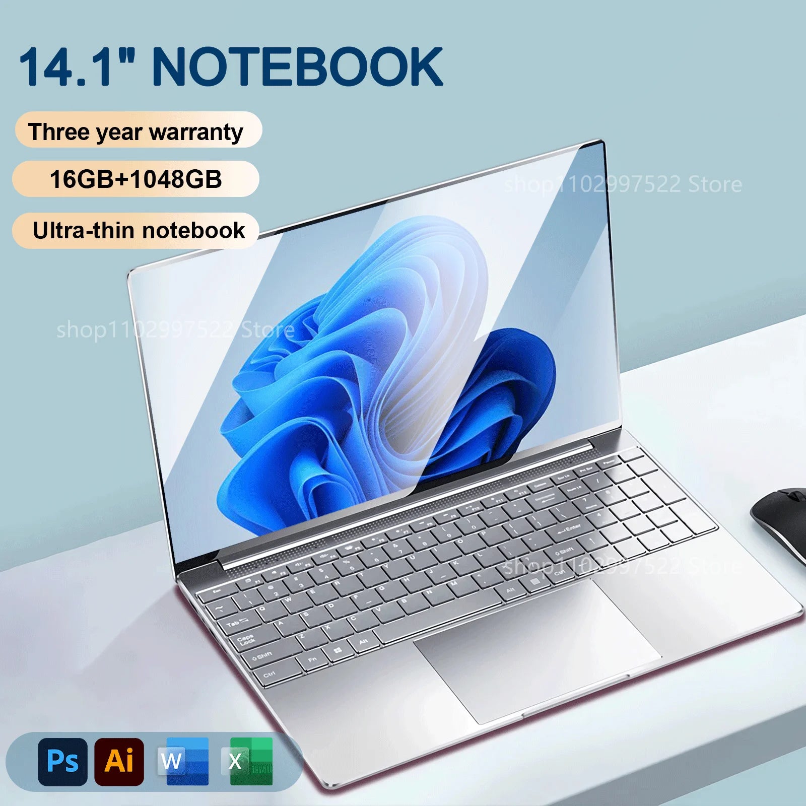 2024 Laptop Windows 11 Pro Ultra Thin and Ultra Light Notebook Computer Intel Pentium N3700 16GB 2048GB Office Study PC Computer