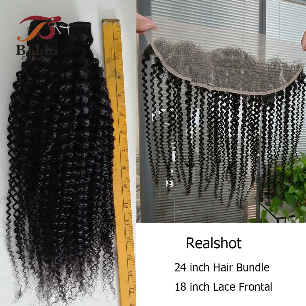 Kinky Curly Brazilian Hair Weave & Lace Closure Kit - Remy Extensions