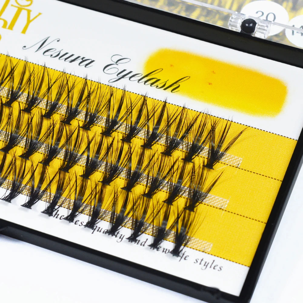 QSTY Deluxe Natural Faux Mink Cluster Eyelashes - 60 Mini Lash Multipack