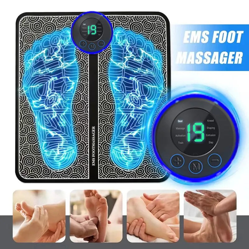 Foot Relaxation Massager with Customizable EMS Stimulation