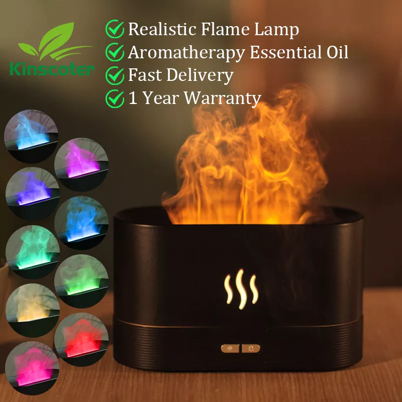 Flame Glow LED Aromatherapy Diffuser: Tranquil Mist & Ambient Light