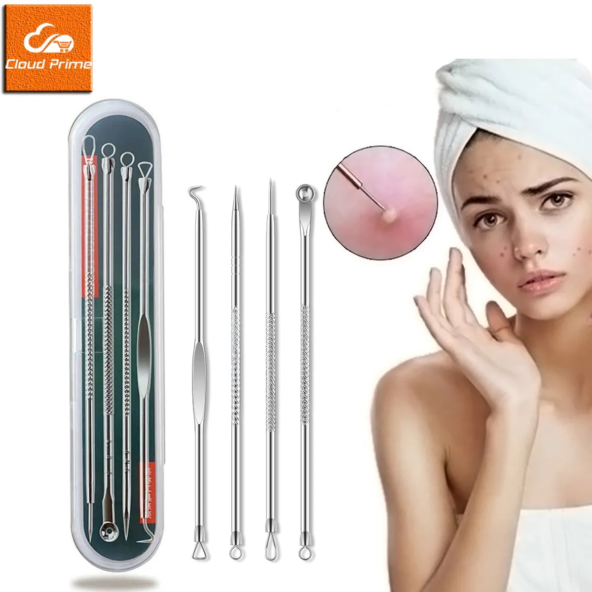 Gentle Stainless Steel Acne Extraction Kit: Clear Skin Solution