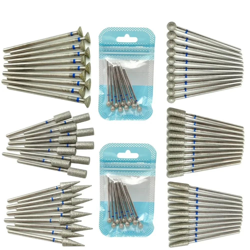 10pcsSet Diamond Nail Drill Bit Rotery Electric Milling Cutters for Pedicure Manicure Files Cuticle Burr Nail Tools Accessories  beautylum.com   