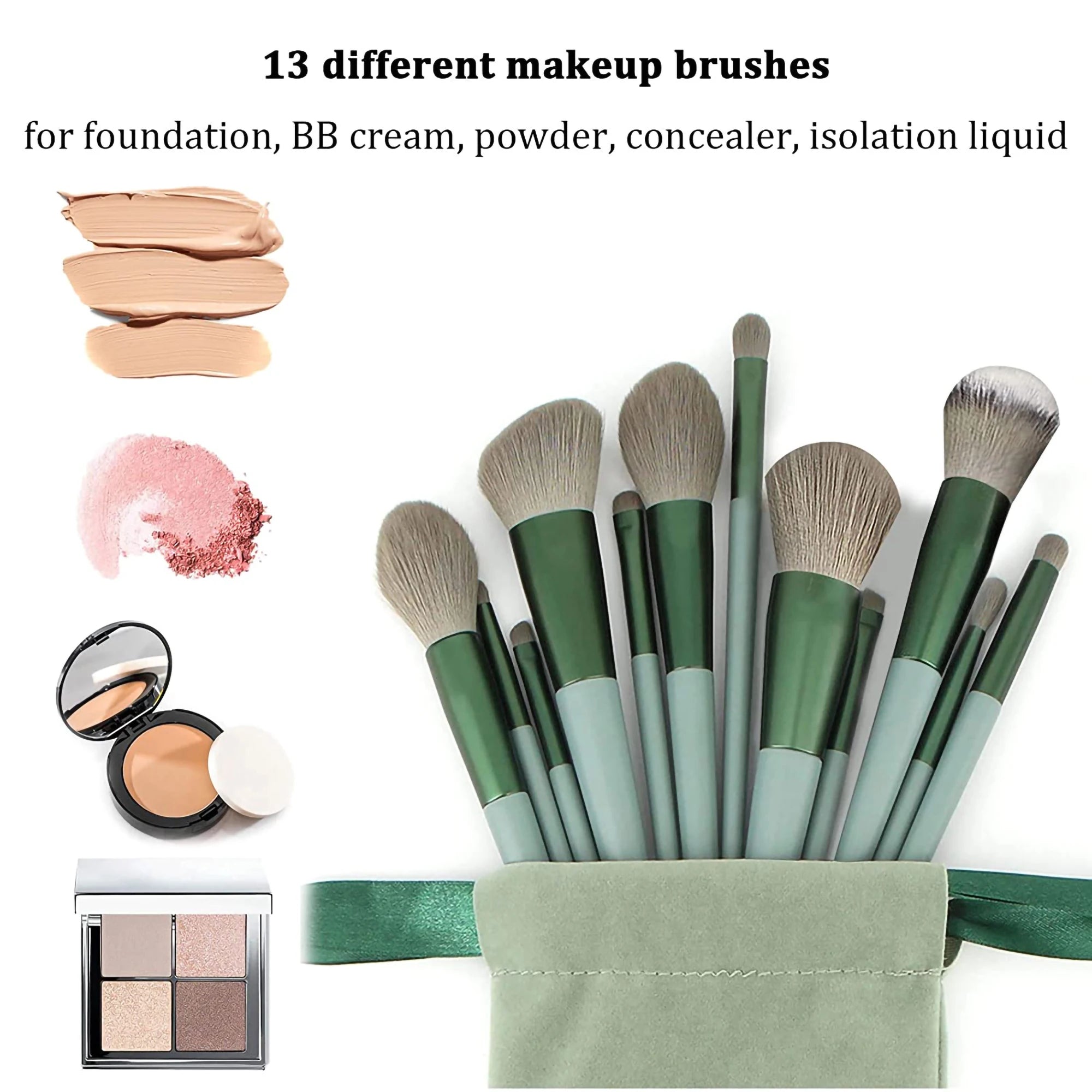 Makeup Brush 13pcs Brushes Set Cosmetic Makeup Sponge Makeup Brush Cleaning Box Beauty Tool Eyeshadow Blush Professional Brushes  beautylum.com   