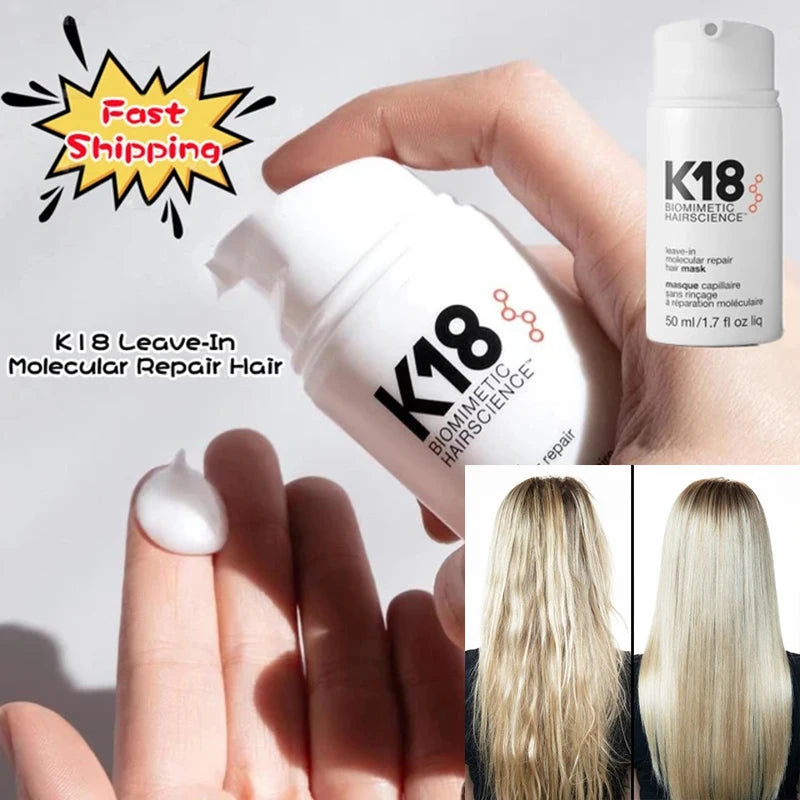Original K18 Repair Hair Mask Leave-In Molecular Damage Restore Soft Hair Deep Keratin Scalp Treatment Hair Care Product 50ml  beautylum.com   