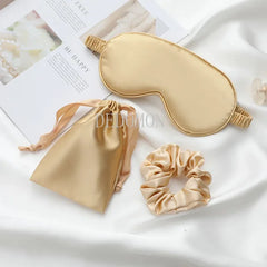 Silk Sleep Mask Set with Hair Accessories: Skin-Friendly Beauty Experience