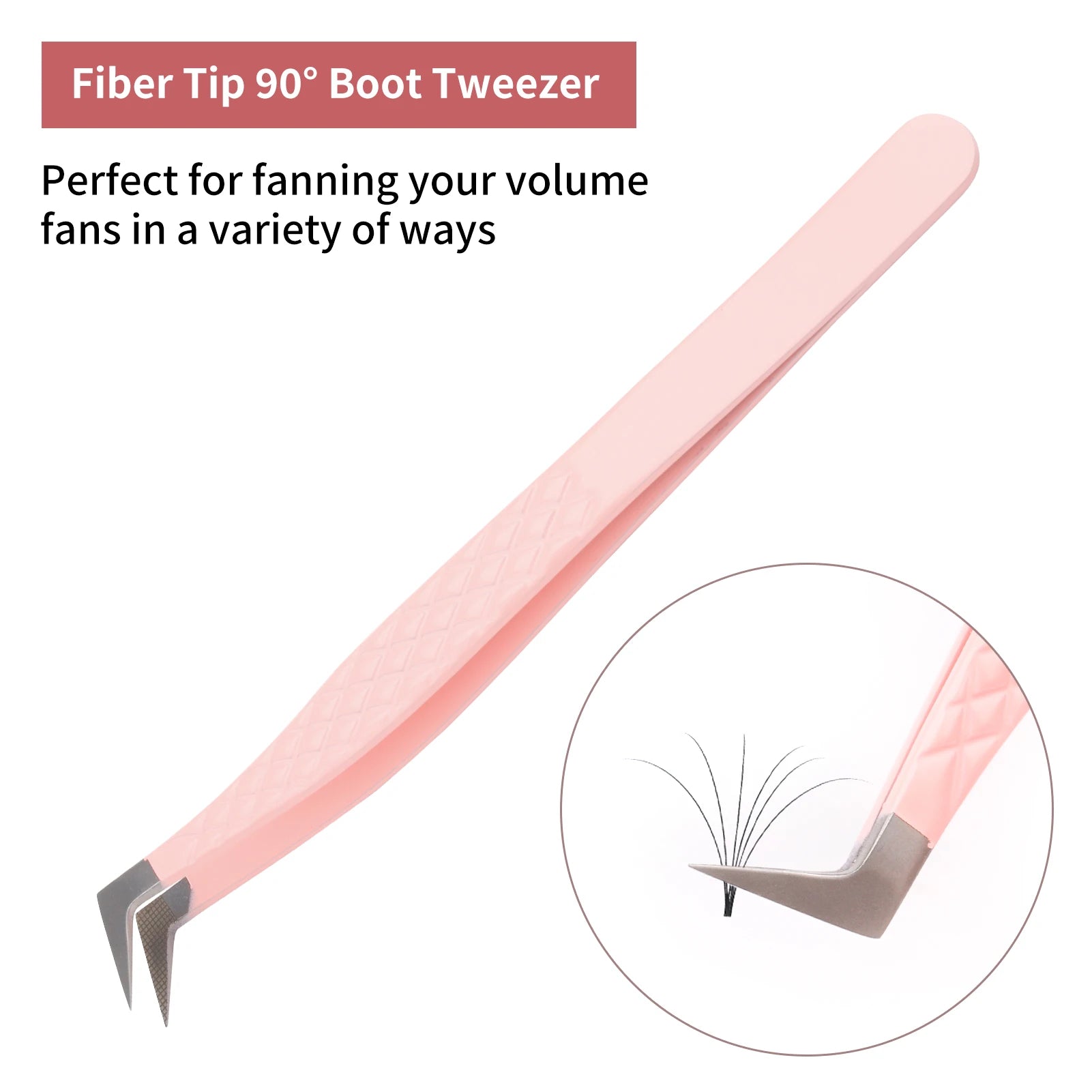Pink Eyelash Extension Tweezers - High Precision Beauty Tool
