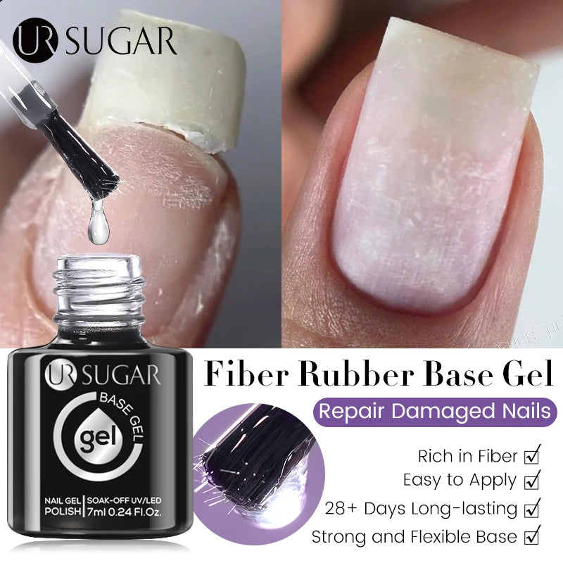 Fiber Repair Base Gel: Strengthen Nails with Quick Cure Formula
