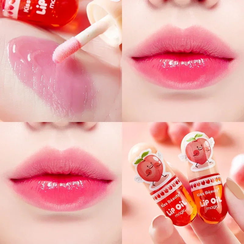 Peach Moisturizing Lip Gloss Peach Waterproof Glossy Long Lasting Not Sticky Natural Lip Tint Daily Makeup Lip Oil Primer  beautylum.com   