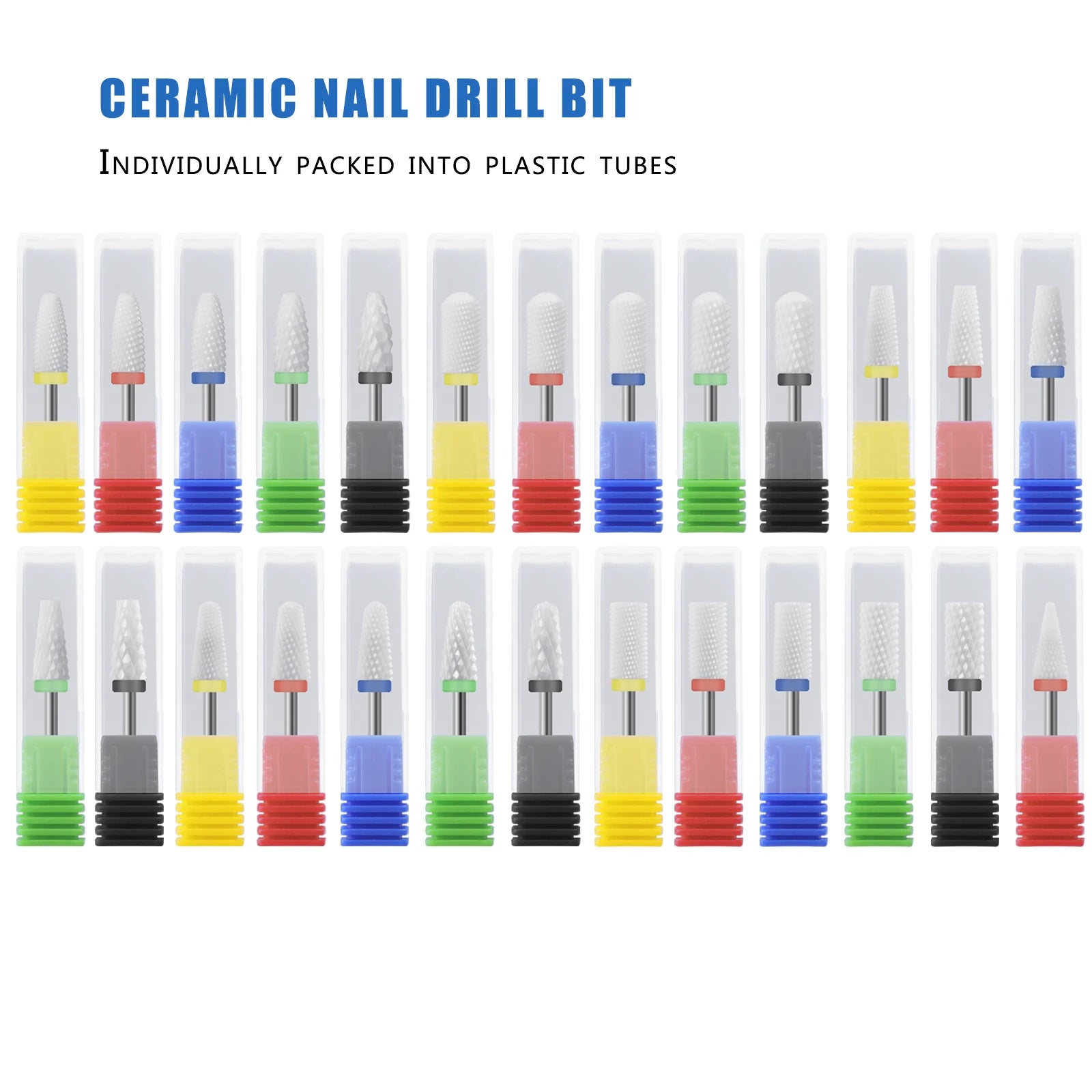 Ceramic Nail Drill Bit-3/32 Nail Drill Bits for Acrylic Nails,Professional Electric Nail Drill for Crystal Nail Extension.  beautylum.com   