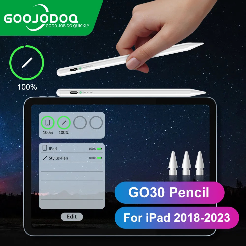 For Apple Pencil 2 1 iPad Pencil, GOOJODOQ Bluetooth Stylus Pen for iPad Pen Pro 11 12 9 Air 4 Air 5 2018-2023 for Apple Pencil  My Store   