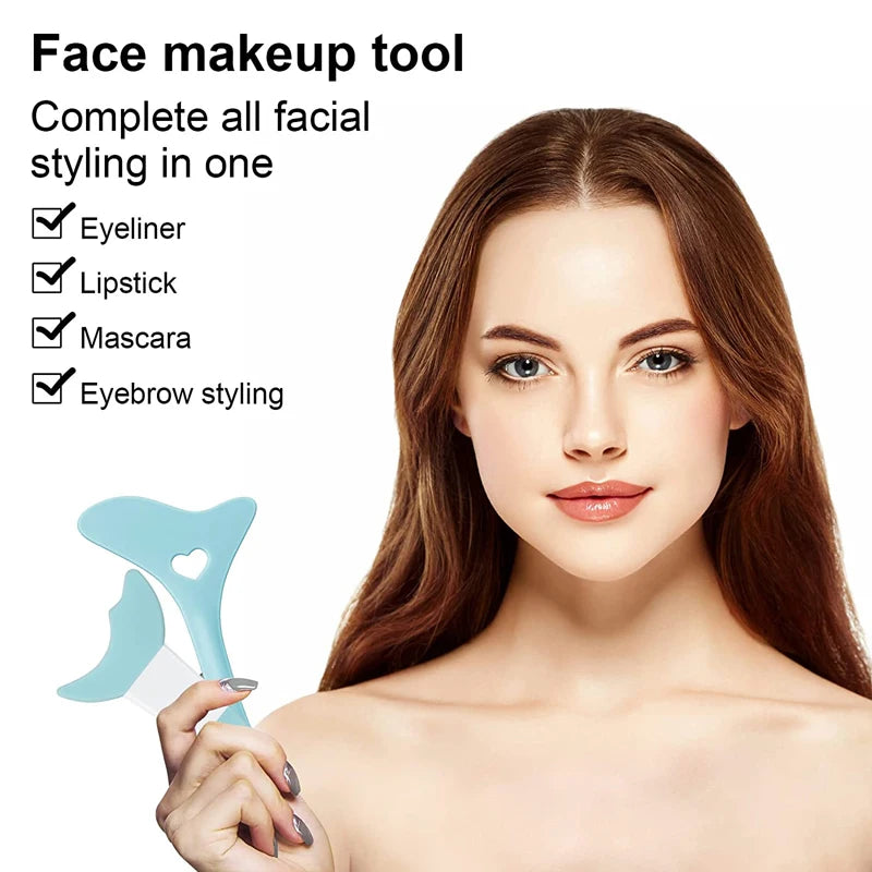 Silicone Eyeliner Makeup Stencils Wing Tips Marscara Drawing Lipstick Wearing Aid Face Cream Mask Applicator Makeup beauty tool  beautylum.com   