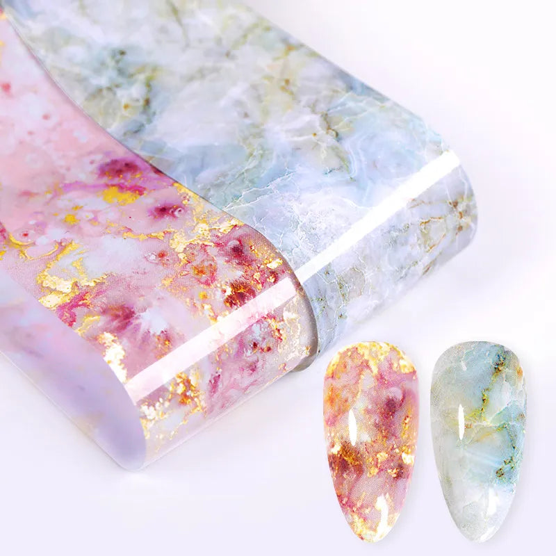 Nail Sticker Marble Pattern Nail Foil Nail Art Transfer Decals Slider Nail Water Decal Design Accessories Manicures Decorations  beautylum.com   