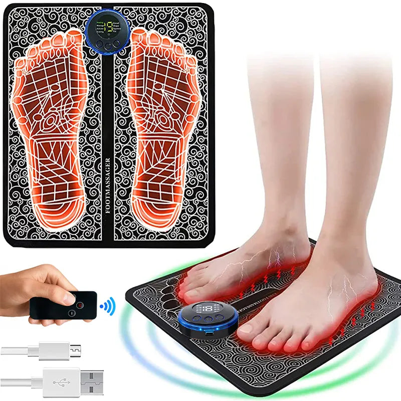 Foot Massager EMS Rechargeable Massage Mat Foot Relaxation Pads Electric Foot Massage Tool To Relieve Sore Feet Home Fitness  beautylum.com   