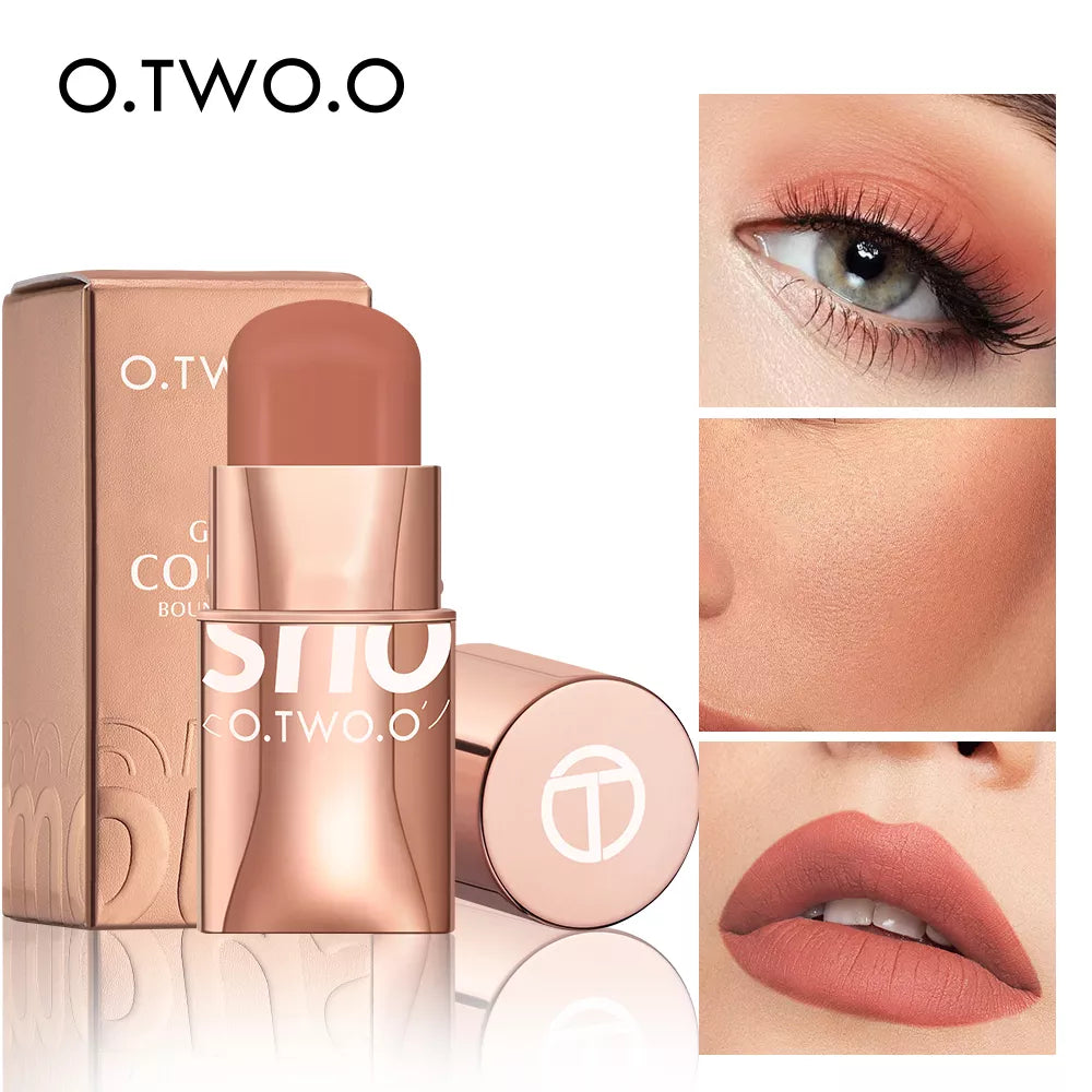 O.TWO.O Lipstick Blush Stick 3-in-1 Eyes Cheek and Lip Tint Buildable Waterproof Lightweight Cream Multi Stick Makeup for Women  beautylum.com   