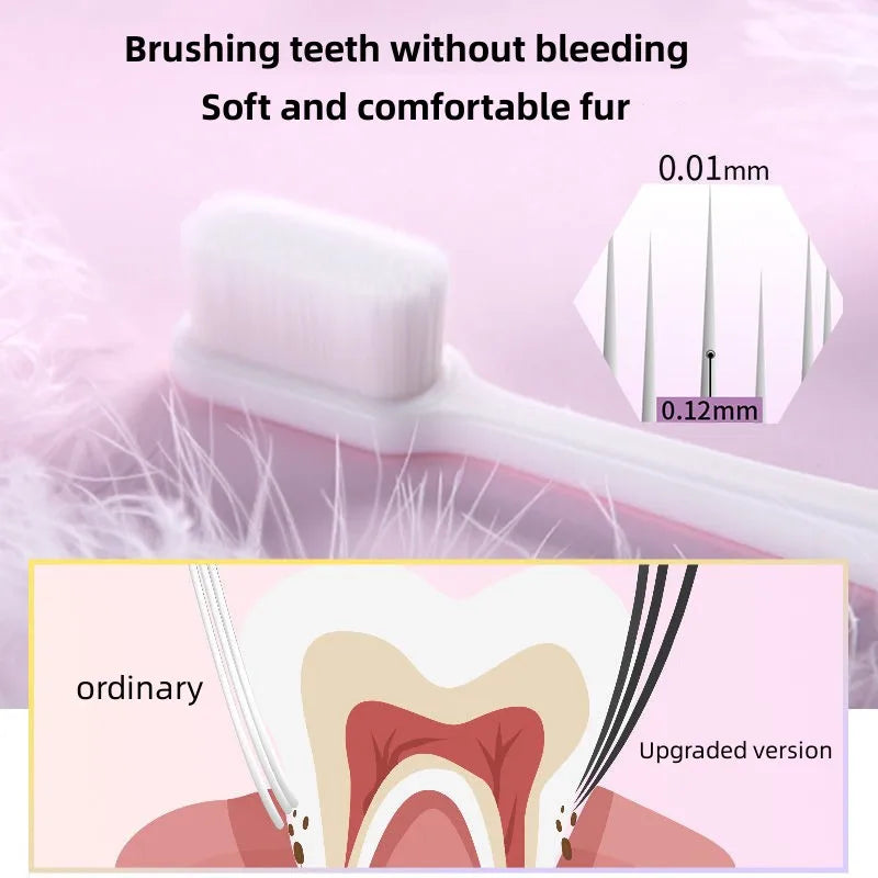Environmentally Toothbrush Ultra-fine Soft Toothbrush Deep Cleaning soft brush teeth Adult kids Manual Toothbrush For Oral Care  beautylum.com   