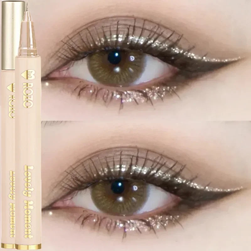 Diamond Glitter Champagne Eyeliner: Vibrant, Waterproof Makeup Pen