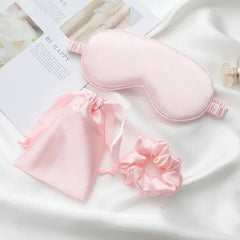 Silk Sleep Mask Set with Hair Accessories: Skin-Friendly Beauty Experience