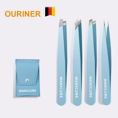 Vibrant Stainless Steel Eyebrow Tweezer Set for Precise Hair Removal