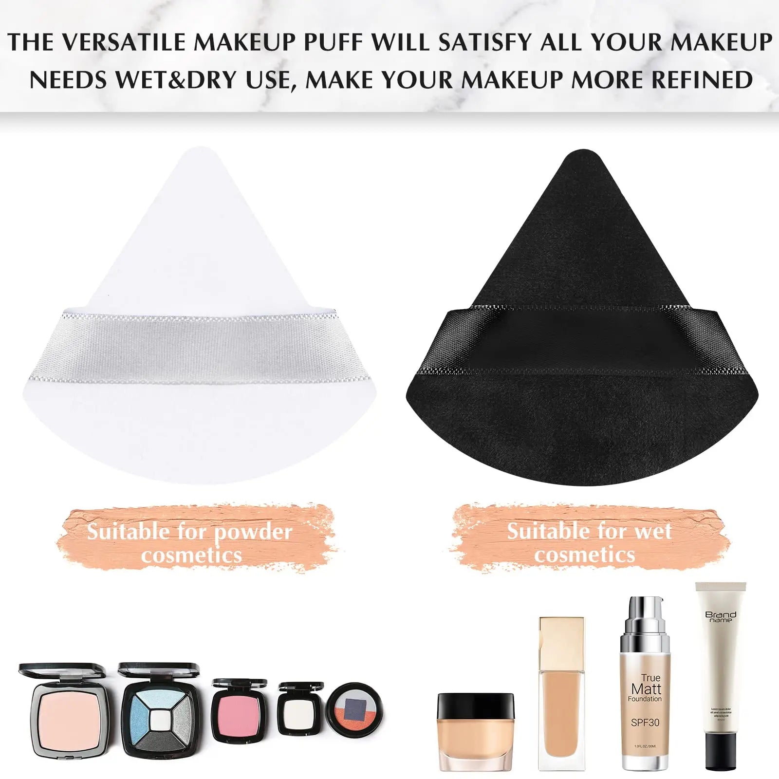 Velvet Triangle Makeup Sponge Set: Effortless Flawless Application & Long-lasting Quality