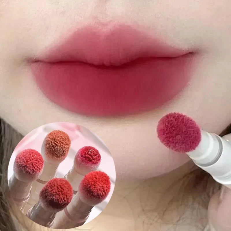 Liquid Lipstick With Cushion Applicator Velvet Matte Lip Gloss Moisturizing Creamy Soft Liquid Blush Lip Stick Multi-uses Makeup  beautylum.com   