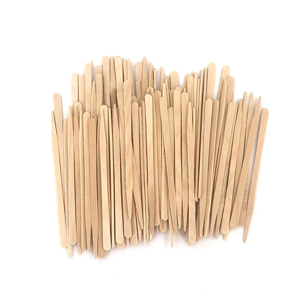New Hot 100pc/pack Disposable Wooden Waxing Stick Wax Bean Wiping Wax Tool Disposable Hair Removal Beauty Stick Body Beauty Tool  beautylum.com   