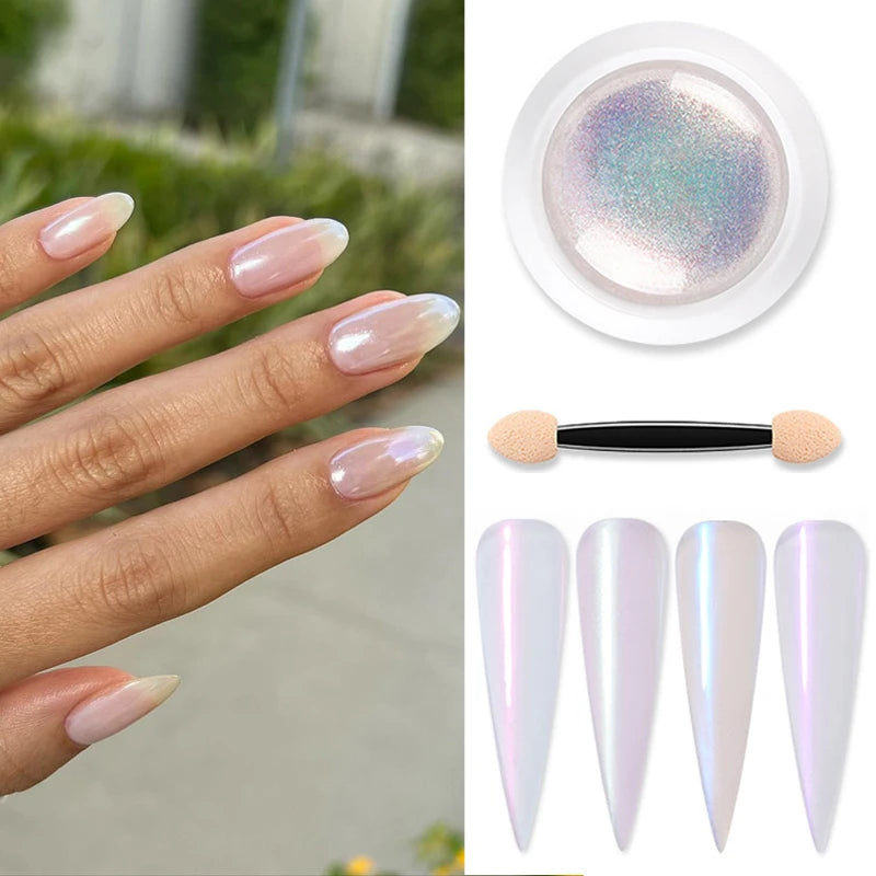 Shell Pearl Nail Powder: Radiant Sparkle for Nail Art Brilliance
