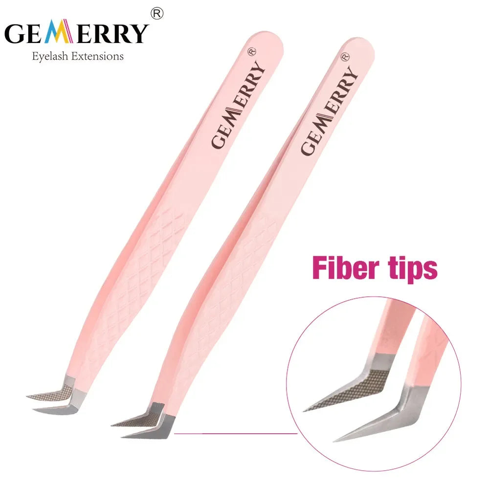 Pink Eyelash Extension Tweezers - High Precision Beauty Tool