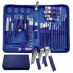 Stainless Steel Manicure Kit: Premium 30-Piece Nail Clipper Set