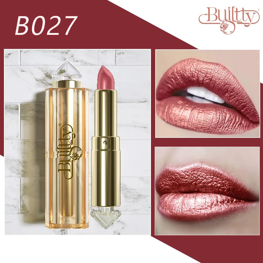 Gold Lipstick New Fashion Waterproof Matte Lipstick Long Lasting Sexy Lip Stick Makeup Korean  beautylum.com B027 Full Size 
