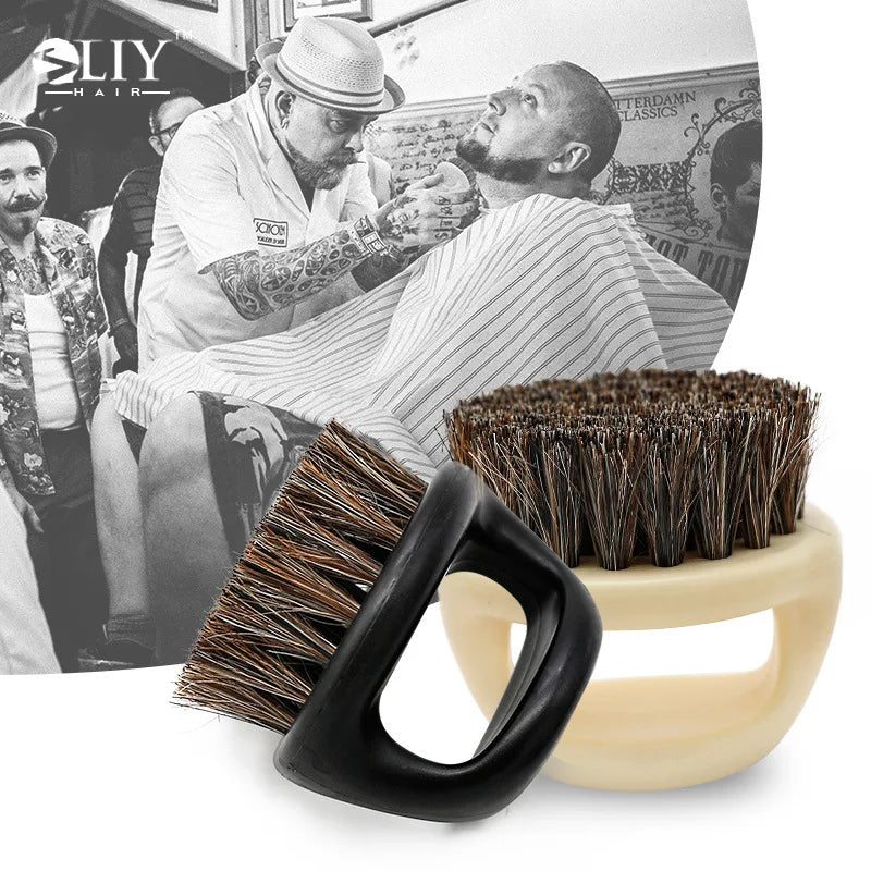 1 Pcs Ring Design Horse Bristle Men Shaving Brush Plastic Portable Barber Beard Brushes Salon Face Cleaning Razor Brush  beautylum.com   