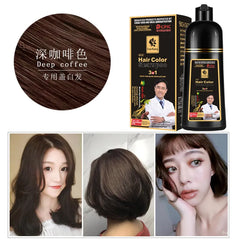Jet-Black Hair Dye Shampoo: Organic Essence, Premium Color & Nourishment