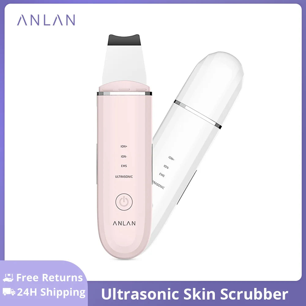 ANLAN Ultrasonic Skin Scrubber Deep Face Cleaning Machine Peeling Shovel Facial Pore Cleaner Face Skin Scrubber Lift Machine  beautylum.com   