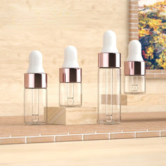 Luxury Rose Gold Glass Dropper Bottle Set - Chic Aromatherapy Collection