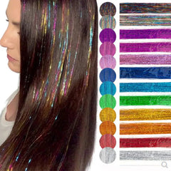Rainbow Sparkle Hair Tinsel: Glamorous & Trendy Strands for Stylish Look